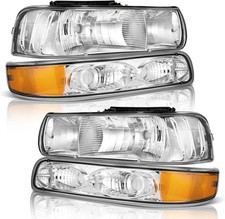 4PC Headlights Bumper Parking Turn Signal Lights for 1999-2002 Chevy Silverado