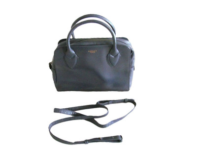 Radley London Navy Blue Leather 2 Handle Handbag Shoulder Bag Removable Strap