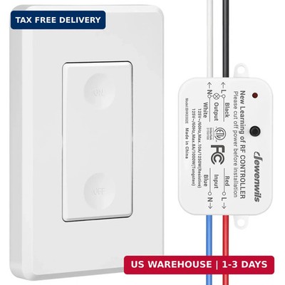 DEWENWILS Wireless Remote Light Switch, Expandable Wireless Wall Switch Kit, No