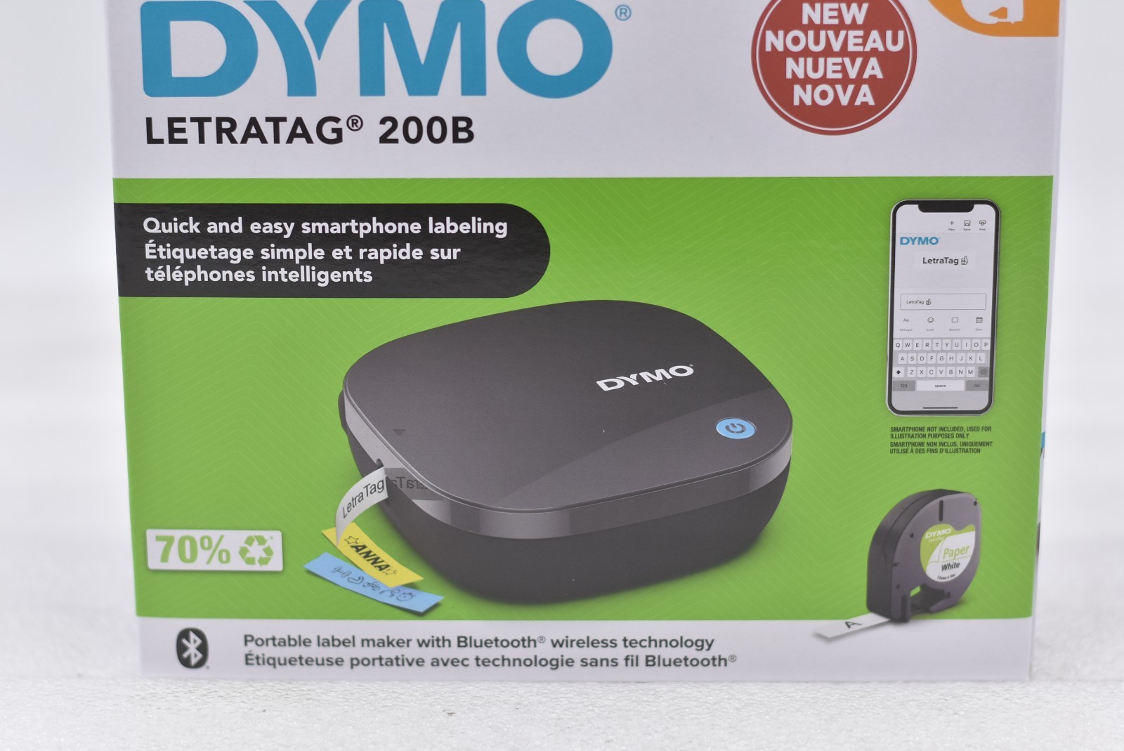 DYMO LetraTag 200 Bluetooth Label Maker Includes 1 White Paper Label Tape