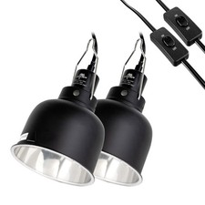 2 Pack Reptile Light Fixture, 5.5in Deep Dome Reptile Lamp Fixture, Optical R...