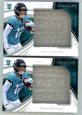 2025 Immaculate Collection Travis Hunter Soles RC Memorabilia SET Both 1/2 & 2/2