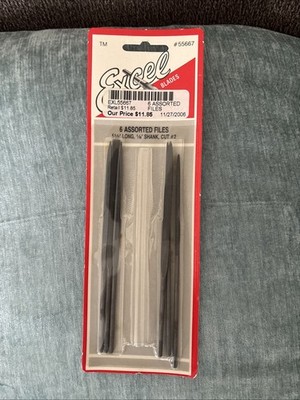 Excel Tools 5 1/2in Long, Cut #2 Needle Files 6 Assorted Set, Carded 55667 NEW