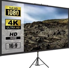 New Tripod Projector Screen with Stand 100inch 16:9 4K HD Projection Screen St