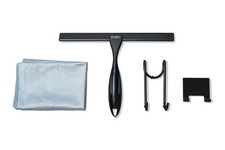 Shower Squeegee   Black Stainless Steel Shower squeegee with Silicone Blade f...