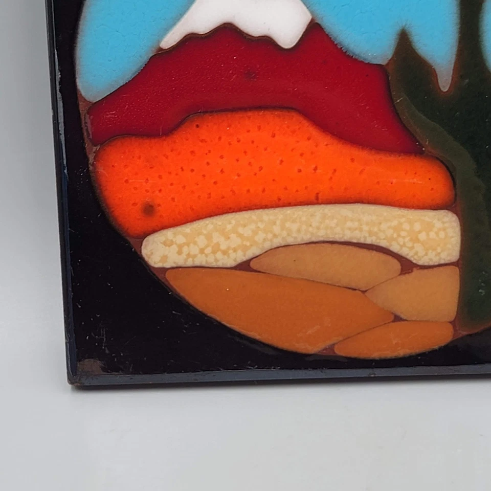 Azulejo de arte de cerámica Simagres hecho en Italia remache esmalte desierto cactus suroeste Foto 3 de 4