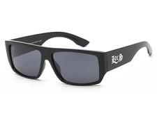 Locs Men's Flat Top Square Black Tinted Sunglasses LOC91182-BK