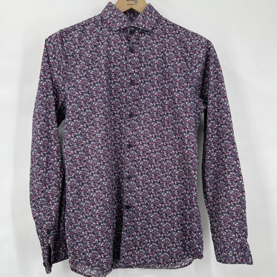 #ad #ad Express Women#x27;s Extra Slim Sz S Micro Floral Button Up Blouse Cottagecore $19.97