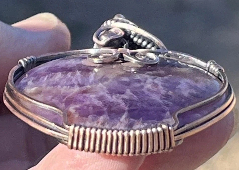 Amatista ~ Hecho a mano alambre de cobre envuelto colgante joyería 12m Foto 4 de 4