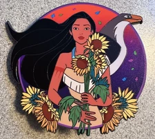 PIN POCAHONTAS WITH HAWK AND SUNFLOWERS JUMBO FANTASY