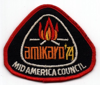 Patch Amikaro III 1974 Mid-America Council BSA NE IA Camp Fire 4x3''