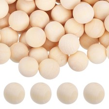 120pcs Wood Balls, 14mm Unfinished Wooden Balls, Solid Hardwood Round Beads
