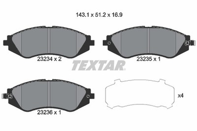 BREMSBELAGSATZ FÜR CHEVROLET LACETTI (J200) - TEXTAR 2323401