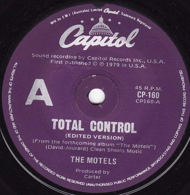 Motels - Total Control - Used Vinyl Record 7 - G8100z