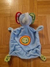 Beauty Baby Elefant blau mit Stickerei Rassel Kuscheltuch Schmusetuch #22