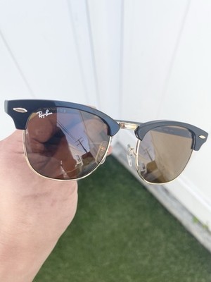 New Ray Ban Classic Clubmaster RB3016 3016 Black Brown Lens Size 51/21
