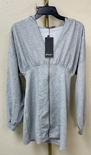 Nastygal Corset Seam Sweet Dress - Light Grey- US Size 6
