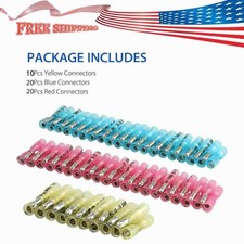 50 PCS Heat Shrink Male Female Bullet Wire Connectors 22-10AWG Crimp Terminals