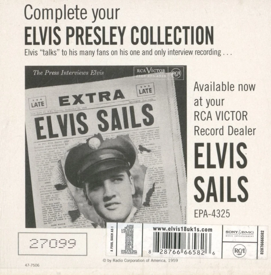 Elvis Presley A Fool Such As I CD UK RCA 2005 Mit Innenhülle Und Einlagen - Bild 2 von 3