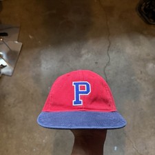 POLO RALPH LAUREN TWILL Men's Logo-Patch 6-PANEL RED/BLUE LEATHER STRAPBACK HAT