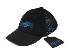 KNT Kiton $450 NWT Black Blue Embroidered Cotton Baseball Cap Hat Snap Back
