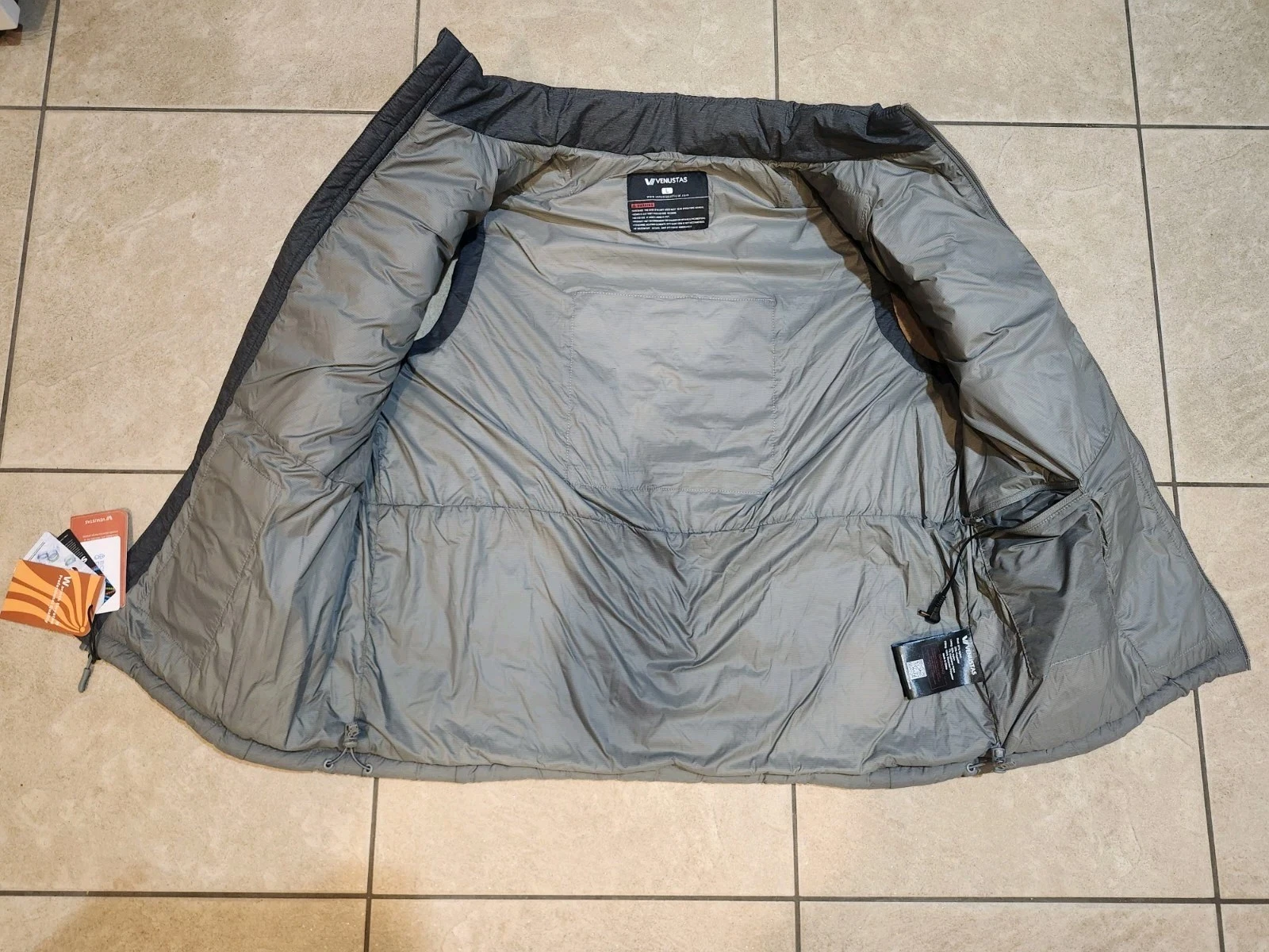 NWT Venustas Heated Puffer Vest Gray Mens Large No Battery image 6