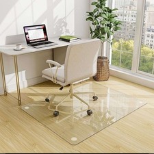 Easly 36" x 36" Chair Mat for Carpet - Office Chair Mat - Tempered Glass Mat
