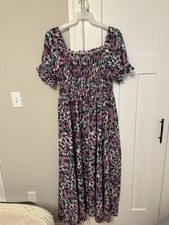 Floral Smocked Puff Sleeve Maxi Dress