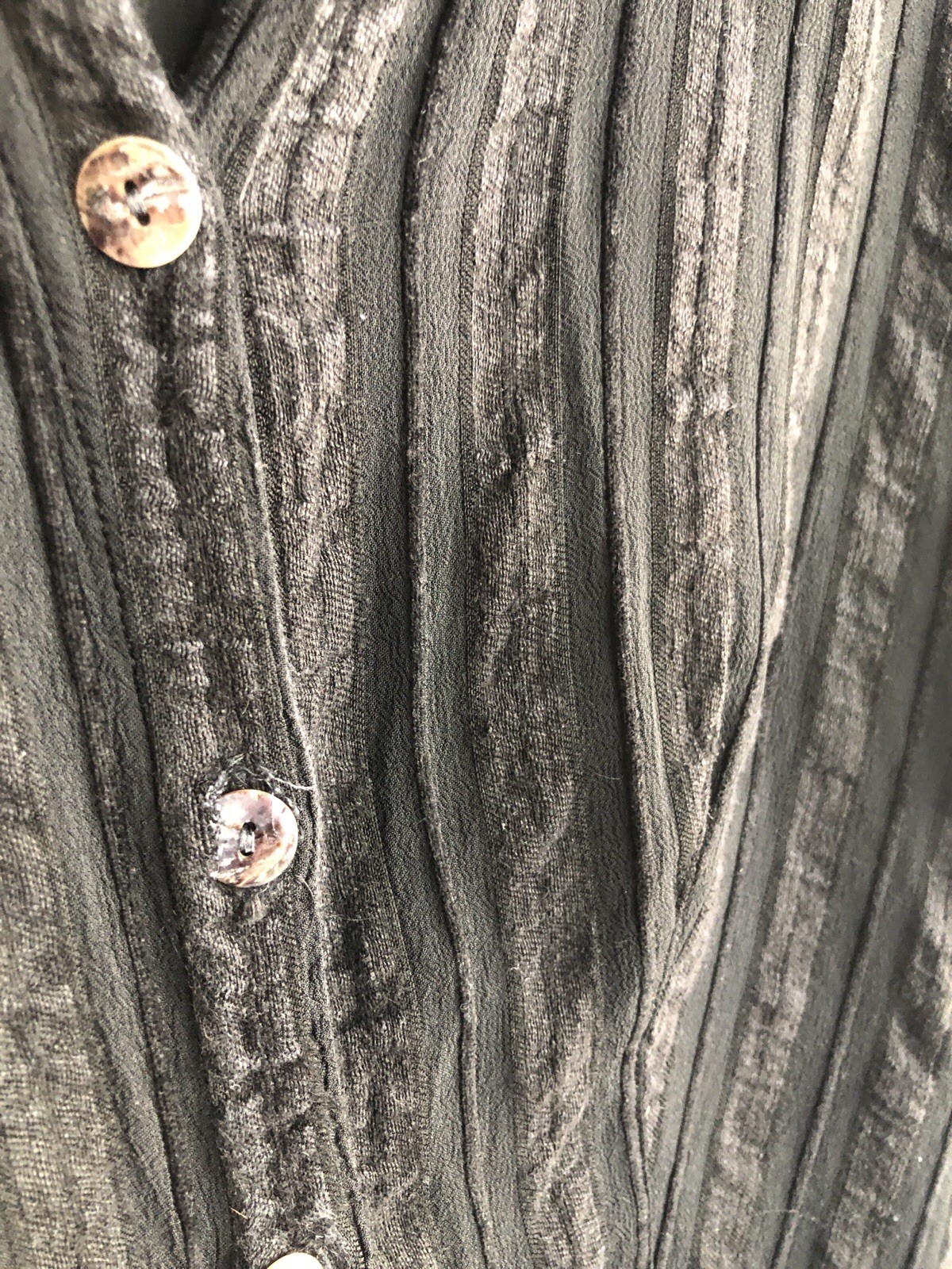 Cut Loose Black Patterned Lightweight Button Fron… - image 4