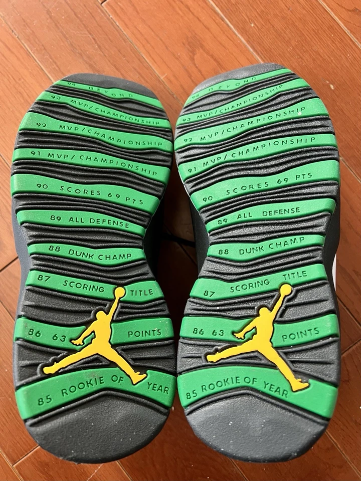 Air Jordan 10 Retro 2019 Seattle verde/amarillo talla 9,5 (nuevo en caja) Foto 4 de 4