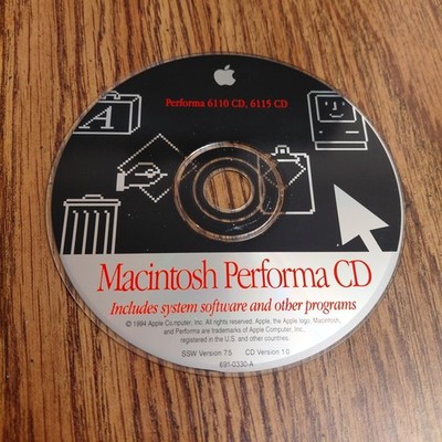 Apple Macintosh Performa CD 6100CD & 6115CD SSW Version 7.5 CD Ver 1.0 1994