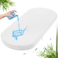 Baby Bassinet Mattress Pad 30"x15" Oval - Waterproof Cover, Premium Foam, Bre...