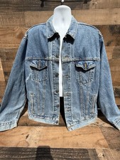 Vintage Levis Denim Jacket Mens Large 70507-0389 Trucker USA Made Distressed 90s