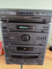Philips Hi-Fi Separates System w/ Turntable, CD, Dual Cassette, UK Plug