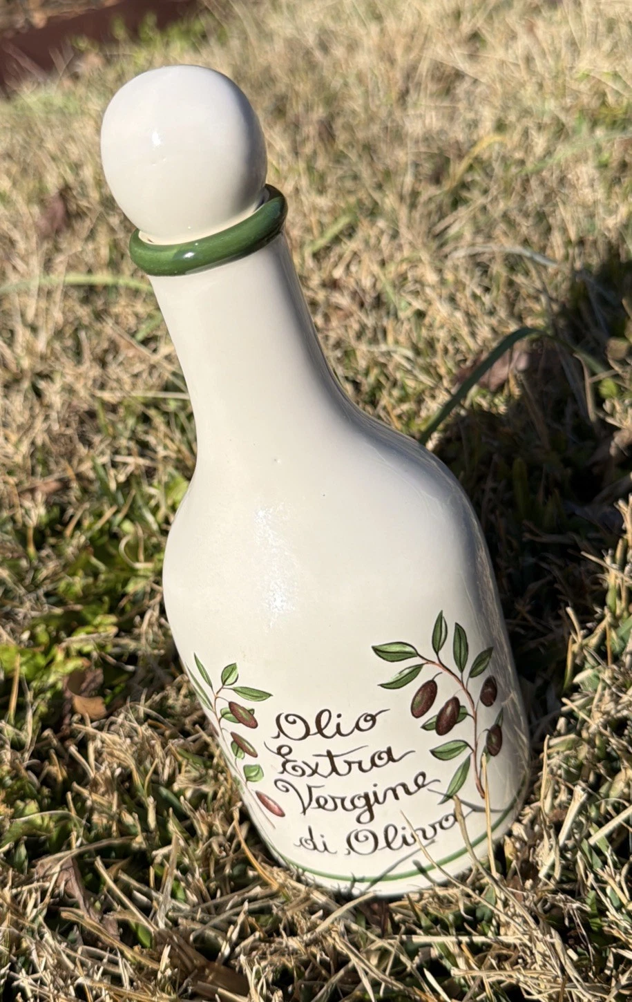 Vintage Williams Sonoma EVO Olive Oil Bottle and Stopper Oleificio Ramieri