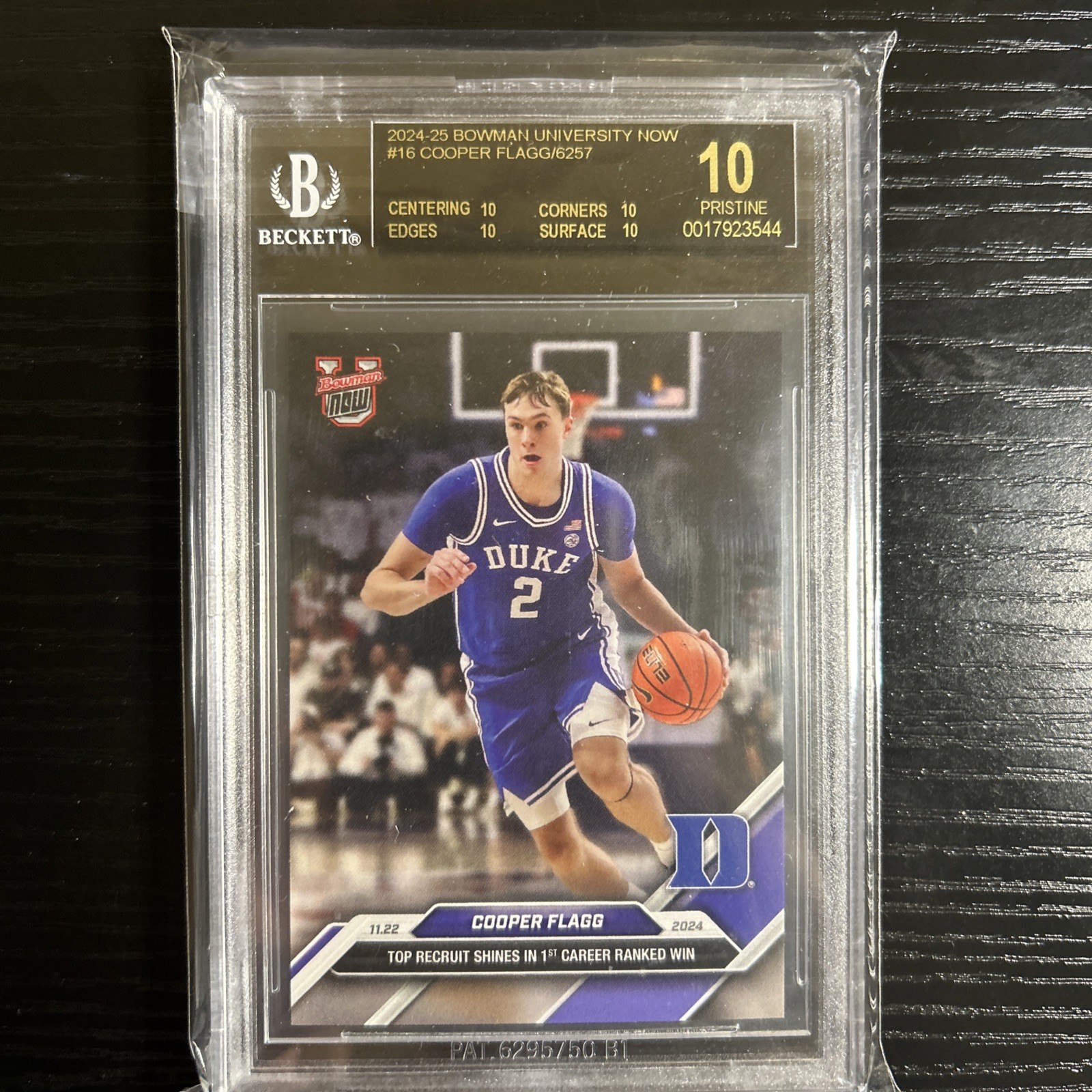 2024-25 Bowman U Now /6257 Cooper Flagg #16 BGS 10 BLACK LABEL view 1