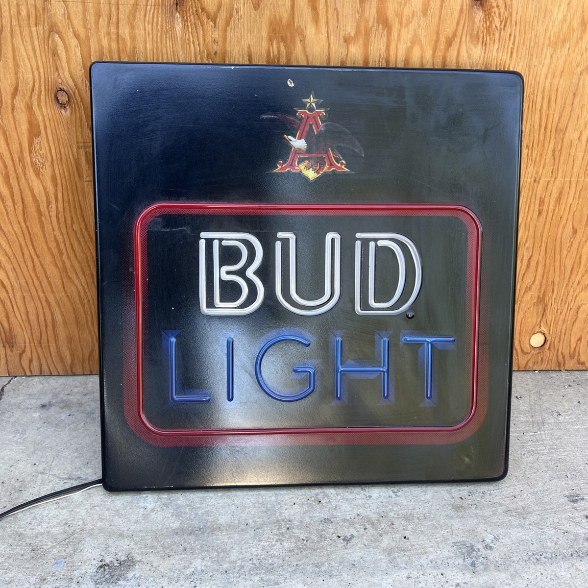 80s Rar! BUD LIGHT PUB BAR LIGHTバドライト Vintage Bud Light Beer Fresh Smooth Real Lighted Sign Bar Pub Nice