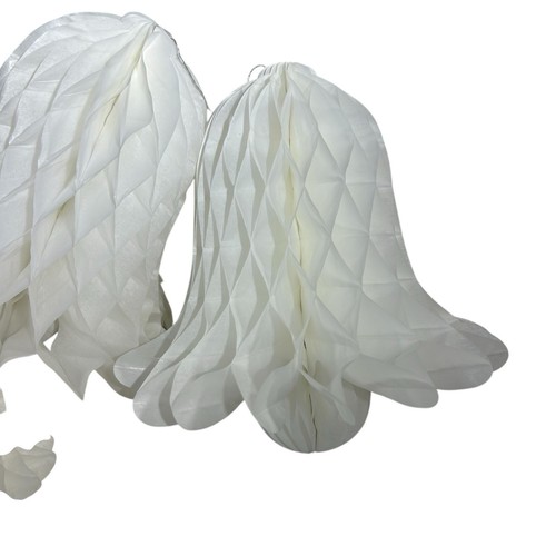 Vintage Tissue Paper Honeycomb Wedding Bell Decorations Set of 6 Bridal Shower - Picture 4 of 13
