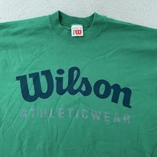 Vintage Wilson Shirt Mens XL Green Athleticwear Short Sleeve Tee Made in USA