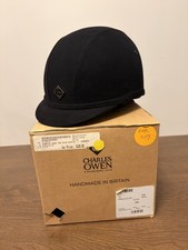Charles Owen JR8 Horse Equestrian Riding Helmet Black Suade Size 6-5/8: 54cm