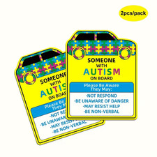 Autism Awareness Car Decals Durable Vinyl Safety Warning Stickers 2 pc