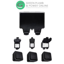 Outside Waterproof Double Socket Switches Fused Spur RCD  IP66 BLACK