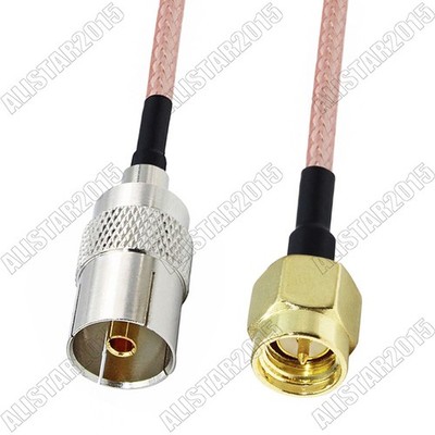 IEC DVB-T TV PAL Female to SMA Male Connector RF Pigtail Jumper Coax Cable RG316