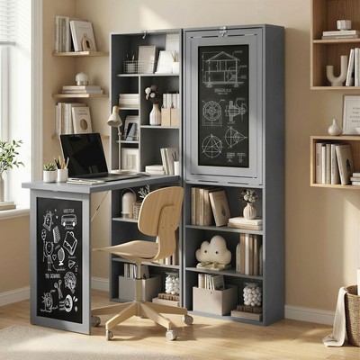 Klappbarer umbaubarer Schreibtisch mit Tafel Multifunktion Computer Büro Arbeitsplatz
