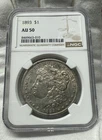 1893 Morgan Silver Dollar NGC AU 50