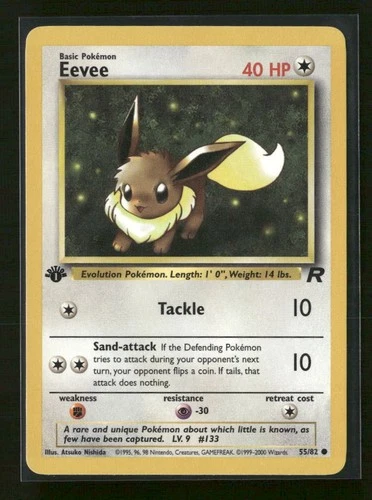 Eevee 55/82 1st Edition LP - Common - Team Rocket Pokémon TCG