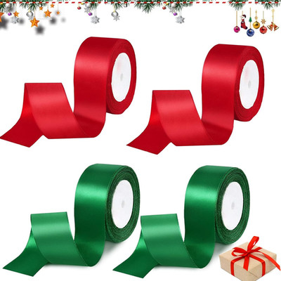 2 Farben 22m X 25mm Satinband, Geschenkband, Weihnachtsbänder, Ripsband, Schleif