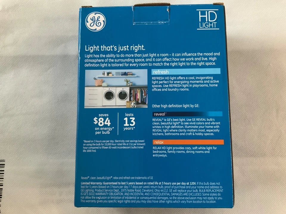 GE Refresh LED HD DAYLIGHT Dimmable Bulbs 4-Pack  800 Lumens 8.5W = 60W  A19 new - Image 2 of 2