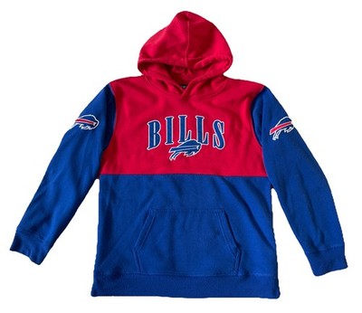 Buffalo Bills NFL Team Apparel Red Blue Hooded Sweatshirt Youth Large 14-16 
