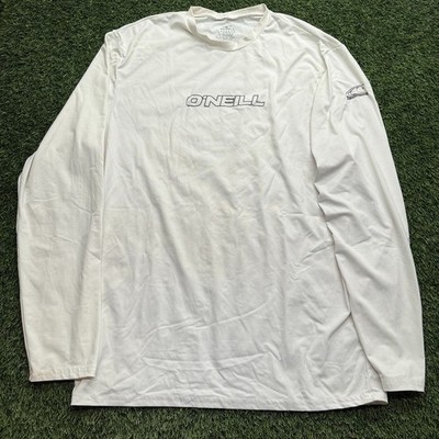 Oneill Rash Guard Mens XL White Long Sleeve UPF 50 Sun Protection